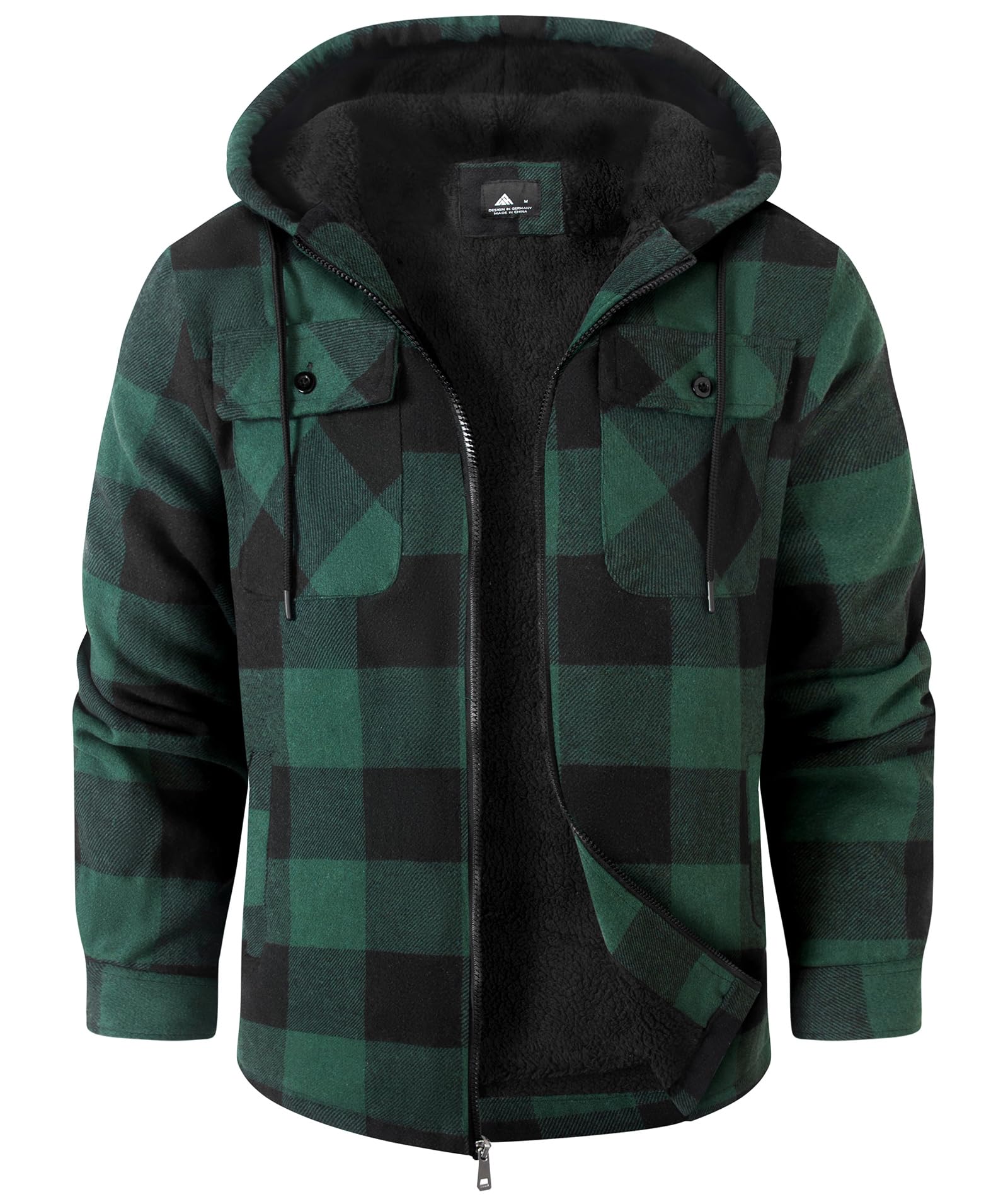 SwissWell Camicia Boscaiolo Uomo Giacca Flanella a Quadri Spessi Fodera di Peluche Felpa Cappuccio Foderata Casual Uomo Felpa con Cappuccio in pile Giacca Invernale con Tasca