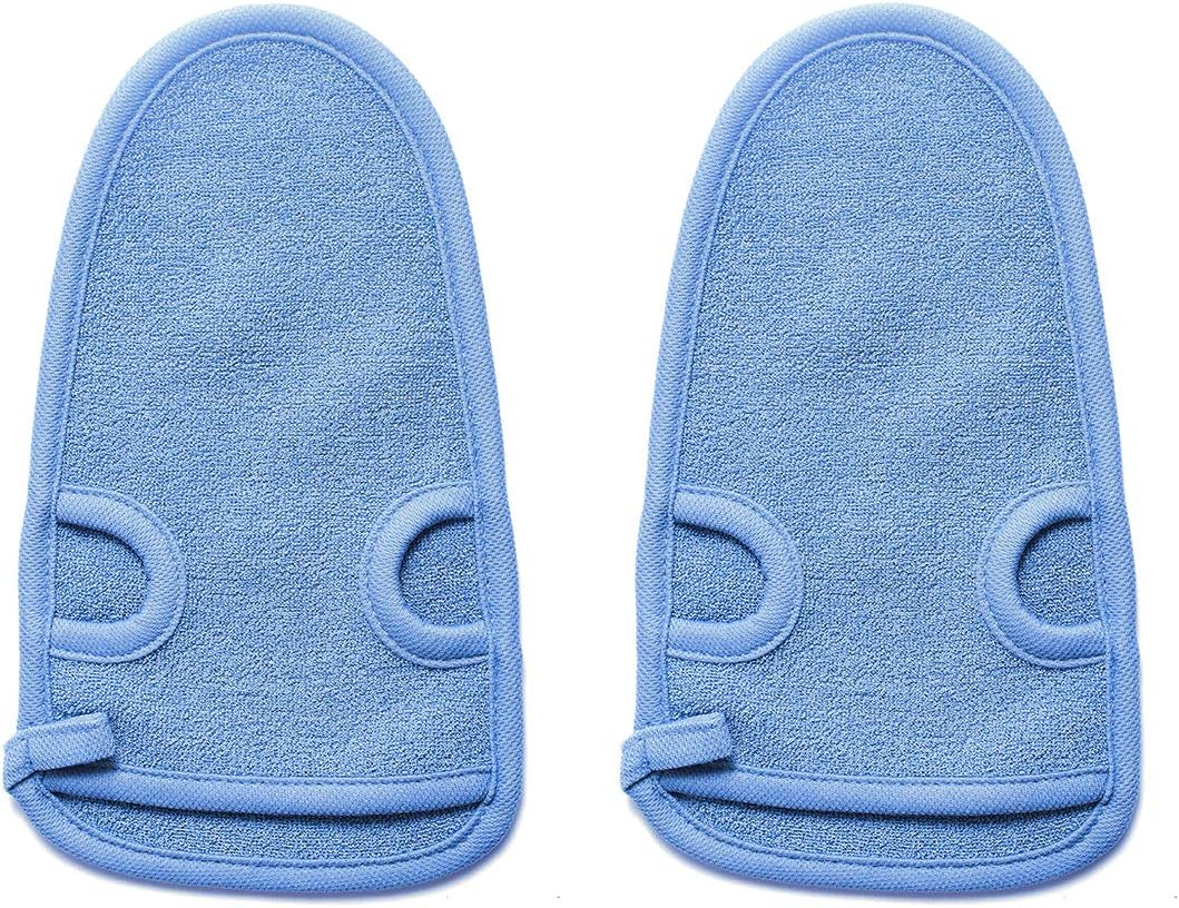 2 PCS Exfoliating Bath Gloves, Scrub Body, Cellulite Remover, Skin Exfoliator, Exfoliating Body Scrub, Remove Blackheads, Cellulite Massage (Blue)