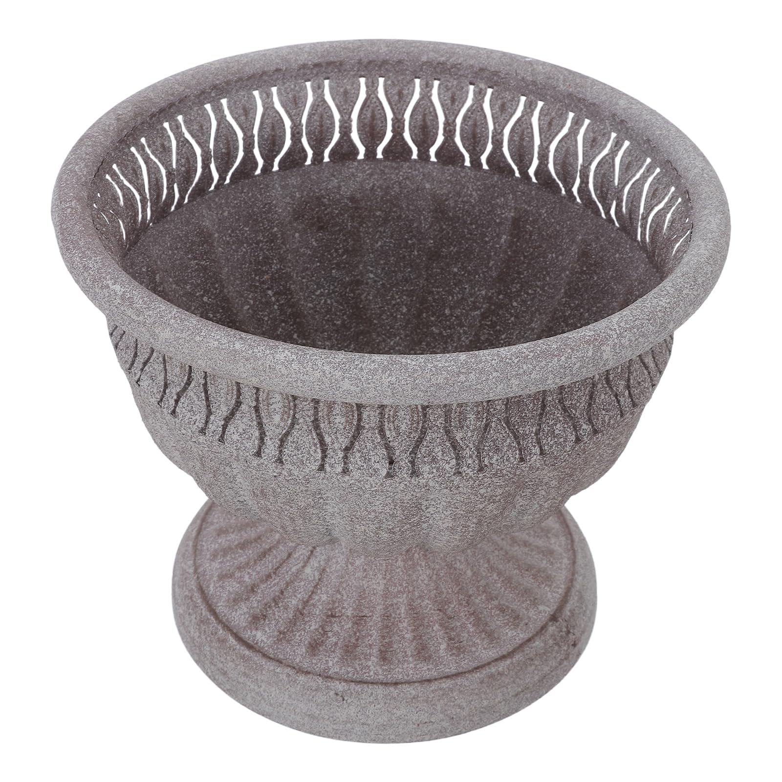 Grand vase vintage en fer pot de fleurs rustique gris pour arrangements floraux jardin