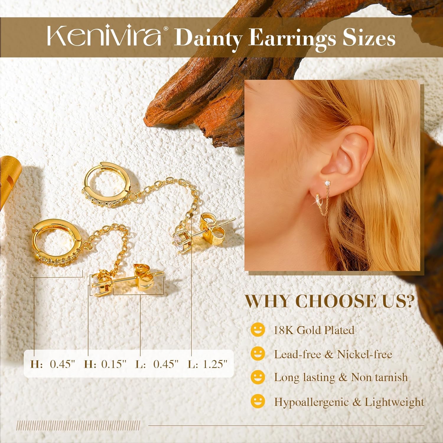 Gold Pearl Hoop Earrings for Women | 18K Gold Huggie Dangle Earrings | Lightweight Small Hoop Earrings - Image 4