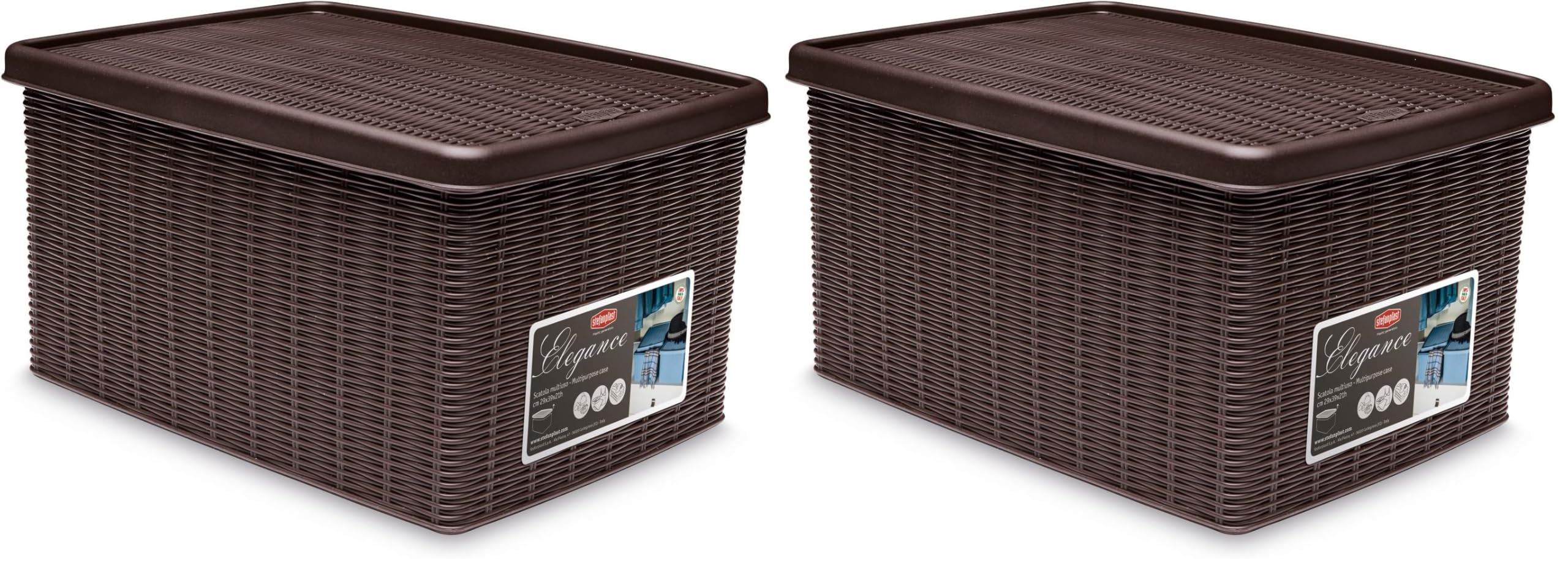 Stefanplast SCATOLA ELEGANCE MULTIU M CHIUSA MOKA (Confezione da 2)