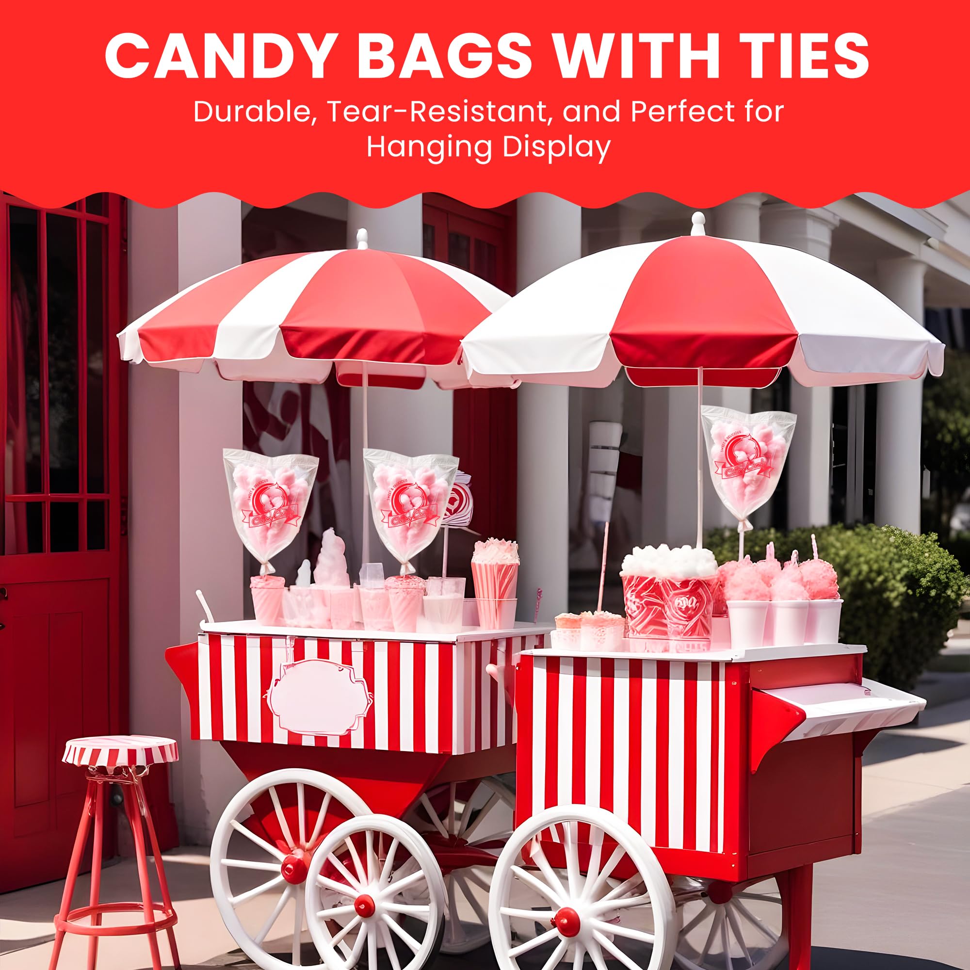 DEXLALA Lot De 100 Sacs à Bonbons En Coton Avec Attaches, 30