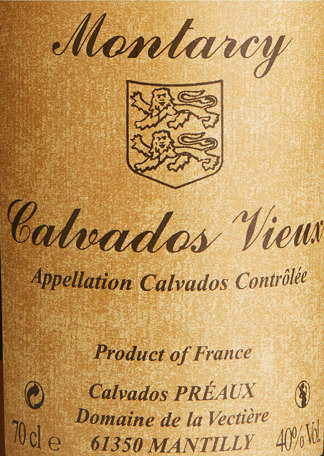 MONTARCY Calvados Vieux AOC VSOP 40% vol., 0,7
