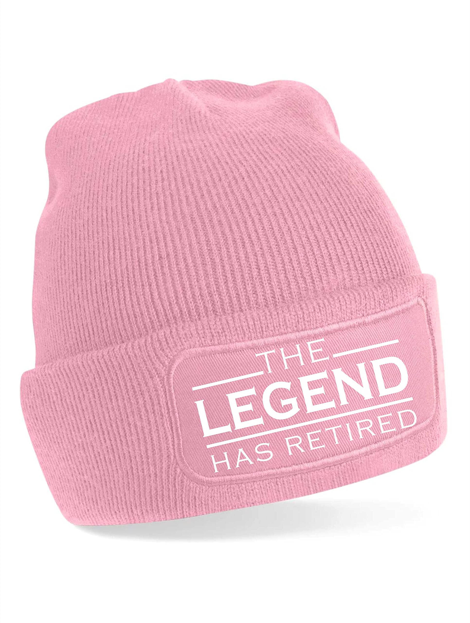 Print4u Women's Pink The Legend Has Retired Gift For Men Retirement Present Beanie Hat