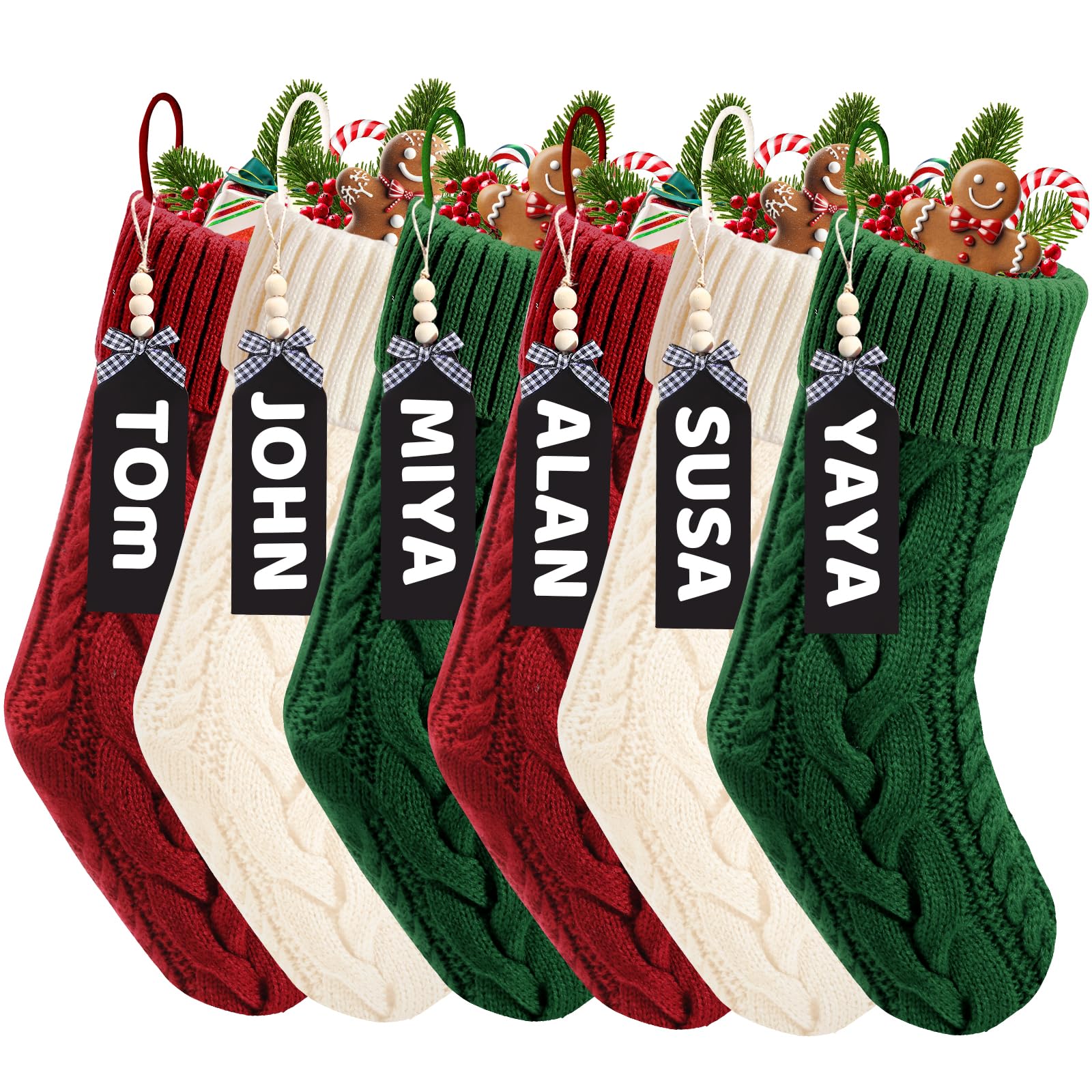 Chaussettes de Noël personnalisées de 45cm pour une déco de cheminée chaleureuse