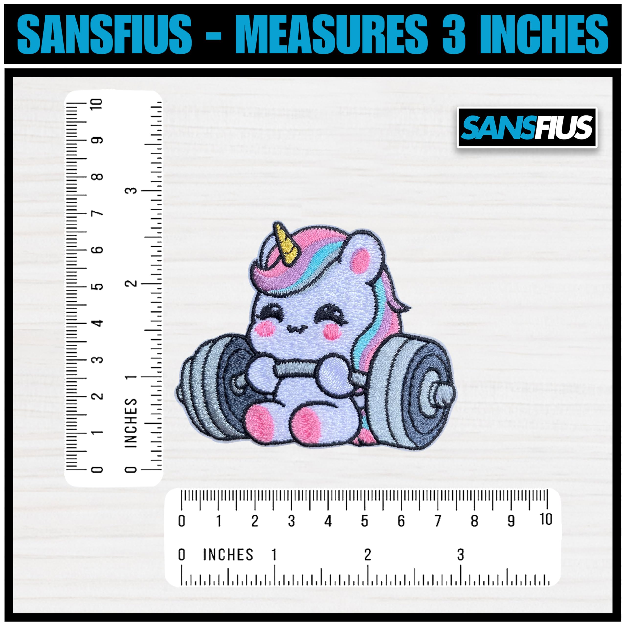 Parche de unicornio para levantamiento de pesas, tamaño 7,6 cm, parches bordados de unicornio para sombreros, ropa, mochilas, jeans, parches de tela, divertidos parches de meme, regalo para