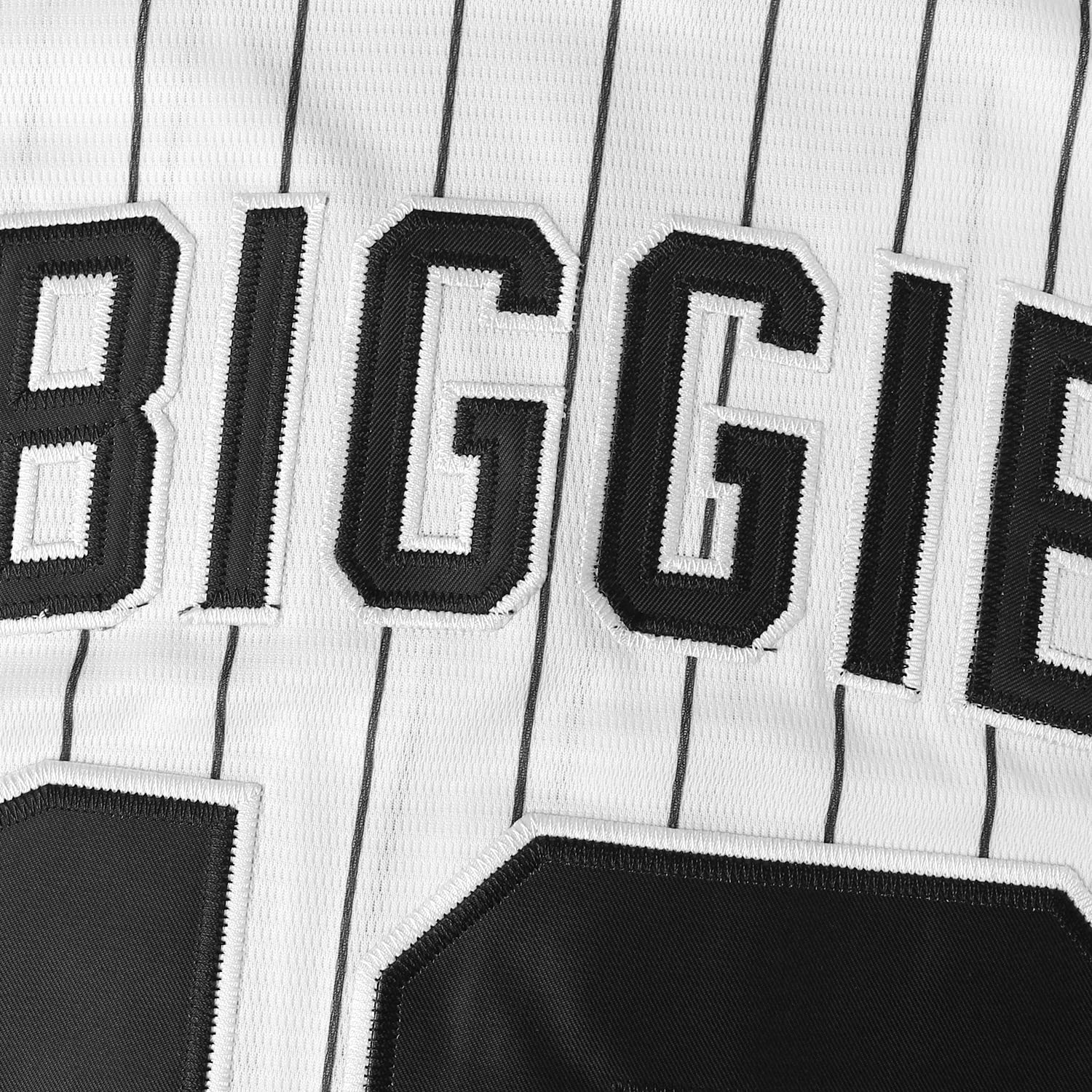 Biggie Smalls Jersey 10 Bad Boy Camisa 90s Hip Hop Ropa Cosida Película Jersey De Béisbol, 10 rayas blancas, X-Large