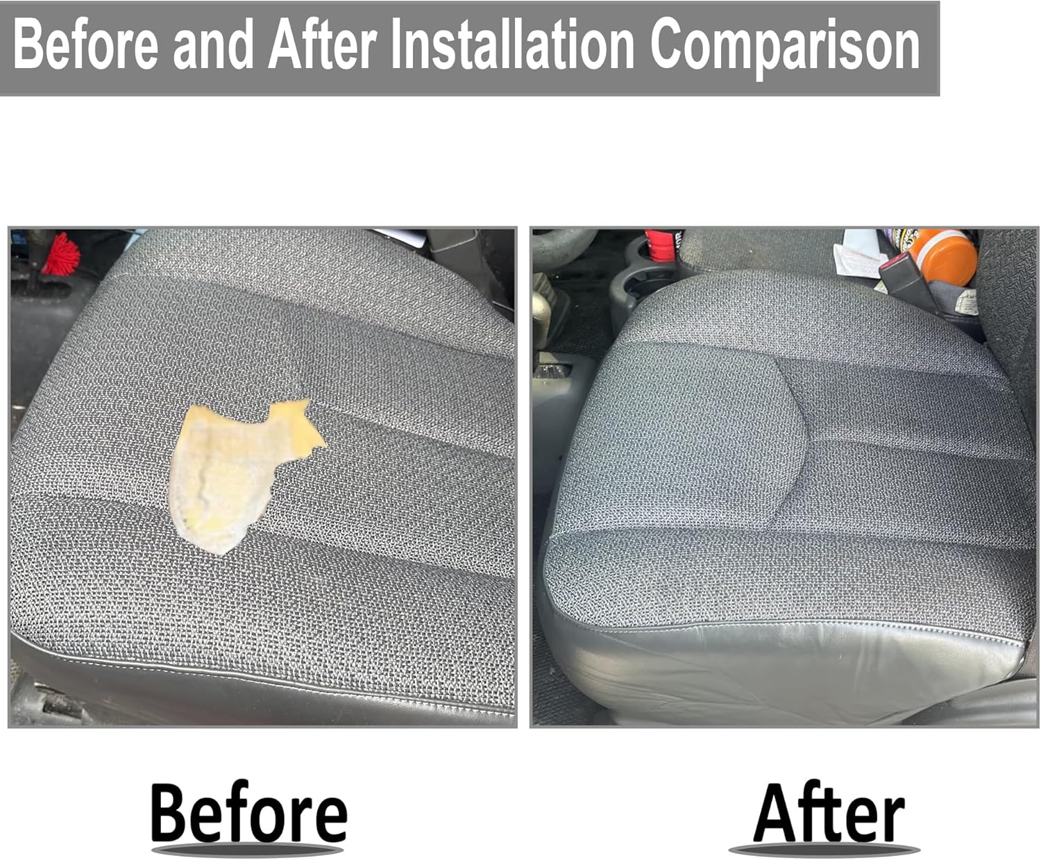 GXARTS Dark Gray 69C Driver Side Bottom Cloth Seat Cover & Seat Foam Cushion Replacement Compatible with Chevy Silverado GMC Sierra 1500 HD 2500 HD 3500 2003 2004 2005 2006 2007