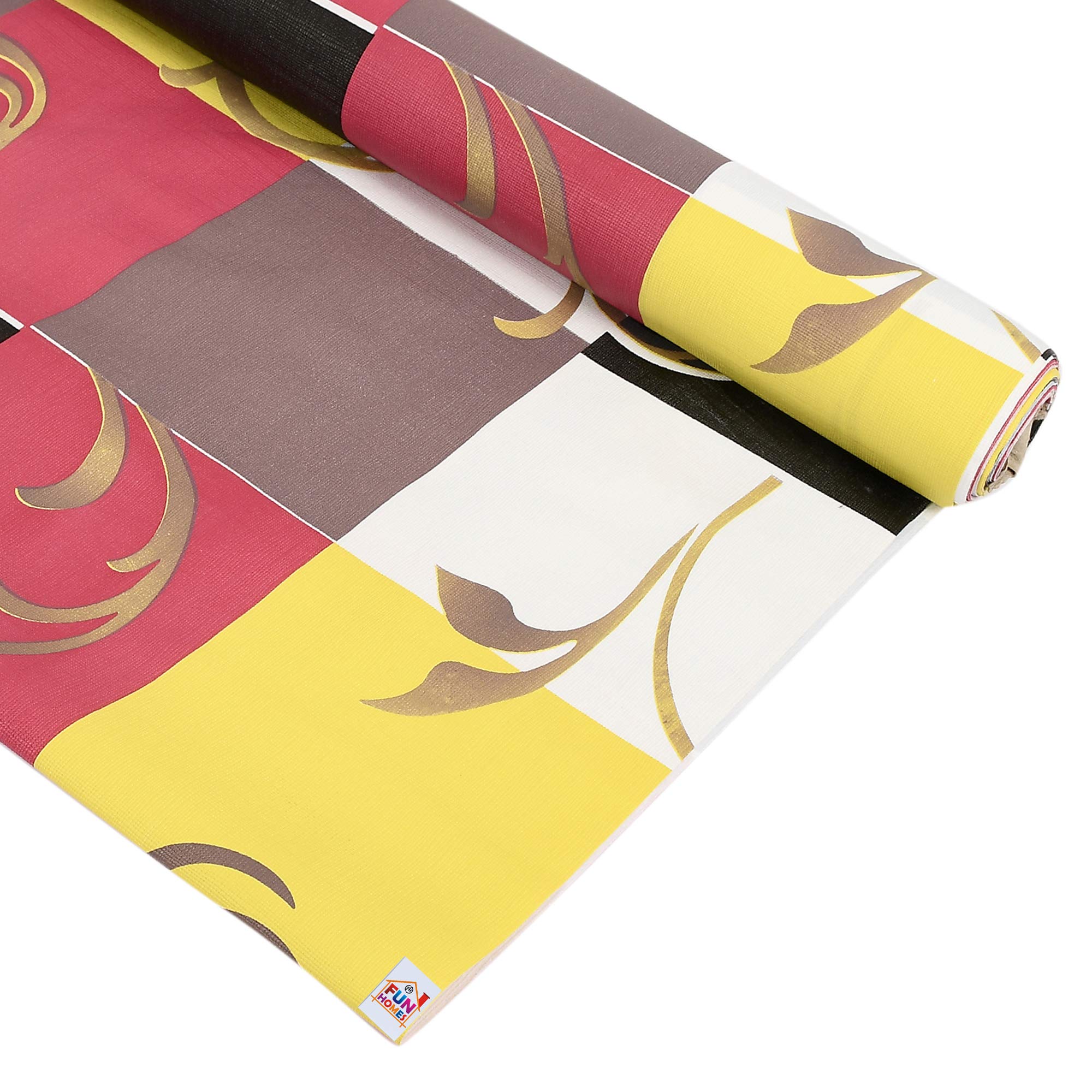 Fun Homes Checkered Print PVC Wardrobe Kitchen Drawer Cupboard Cabinet Shelf Mat, Shelf Liner 10 Mtr (Multi)-FHUNH15085
