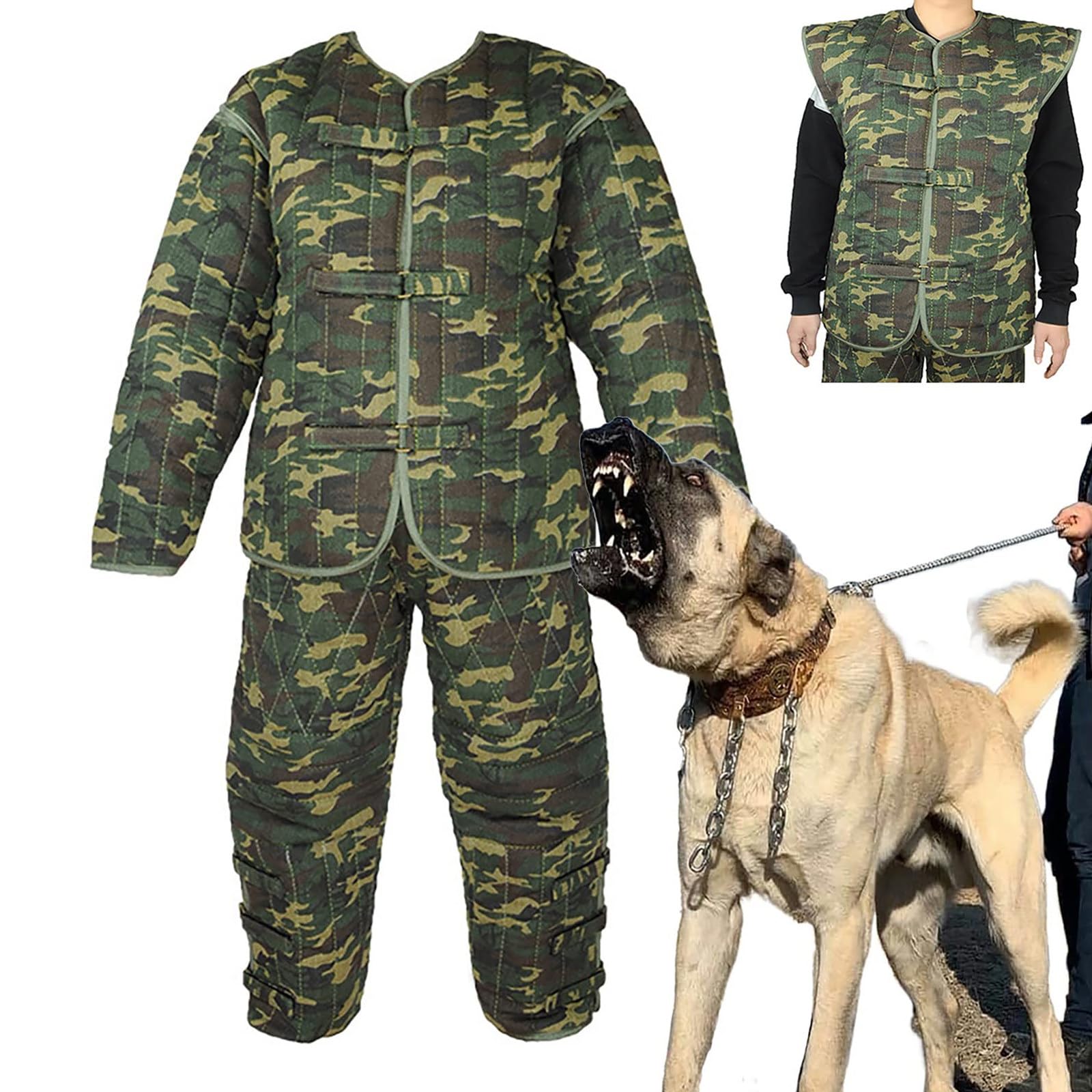 Ropa Protectora para adiestramiento de Perros, Traje Profesional de protección Corporal Grande, Chaqueta y Pantalones de adiestramiento para Perros policía con Mangas extraíbles