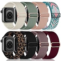chinbersky 8 Pezzi Cinturino Compatibile con Cinturino Apple Watch 44 mm 42mm 45mm 46mm 49mm, Regolabile Sportiva Nylon Elastico Cinturin per iWatch Ultra 3, 2, 1 Serier 11 10 9 8 7 6 SE 5 4 3 2 1