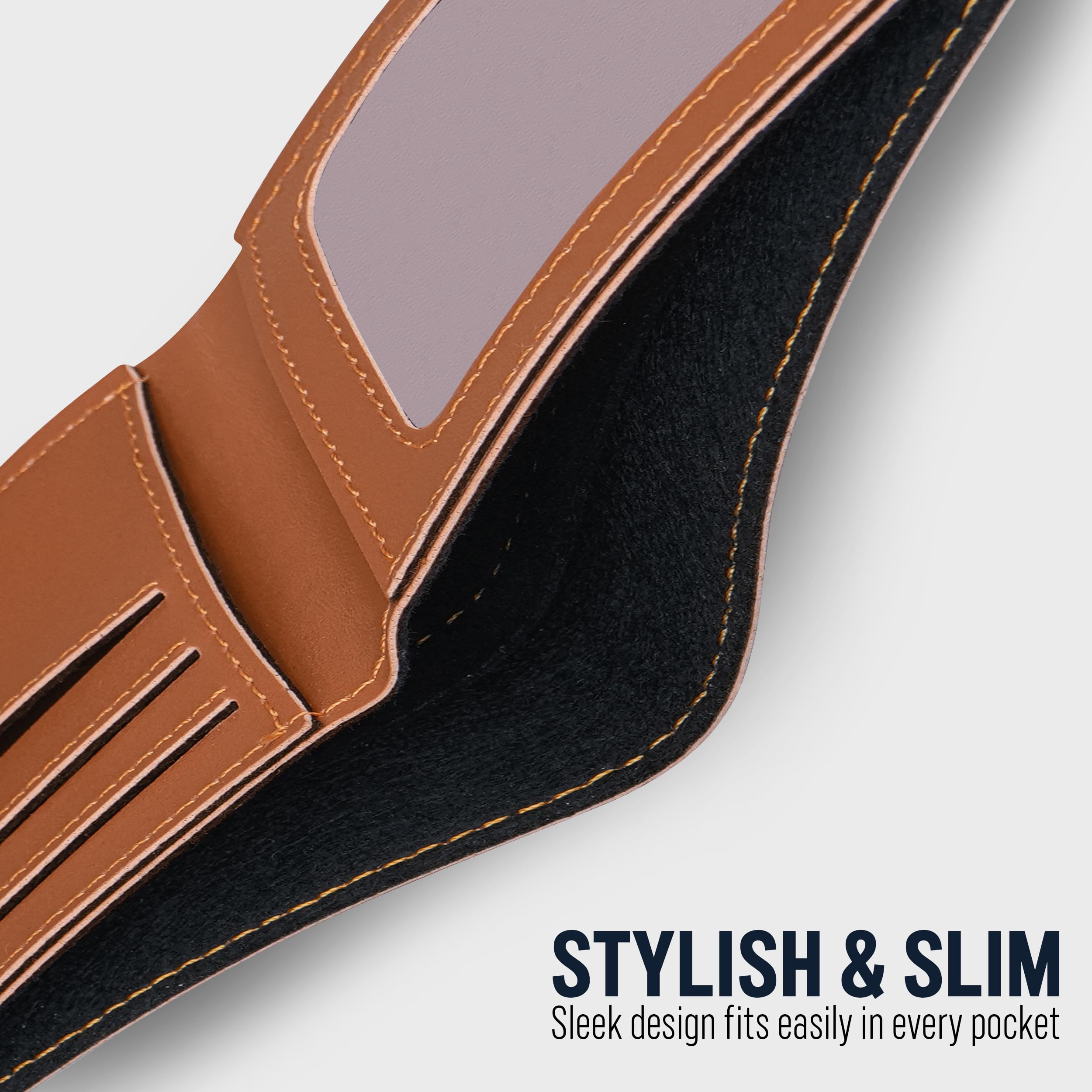 The Wallet Store Vegan Leather Wallet For Men - Tan