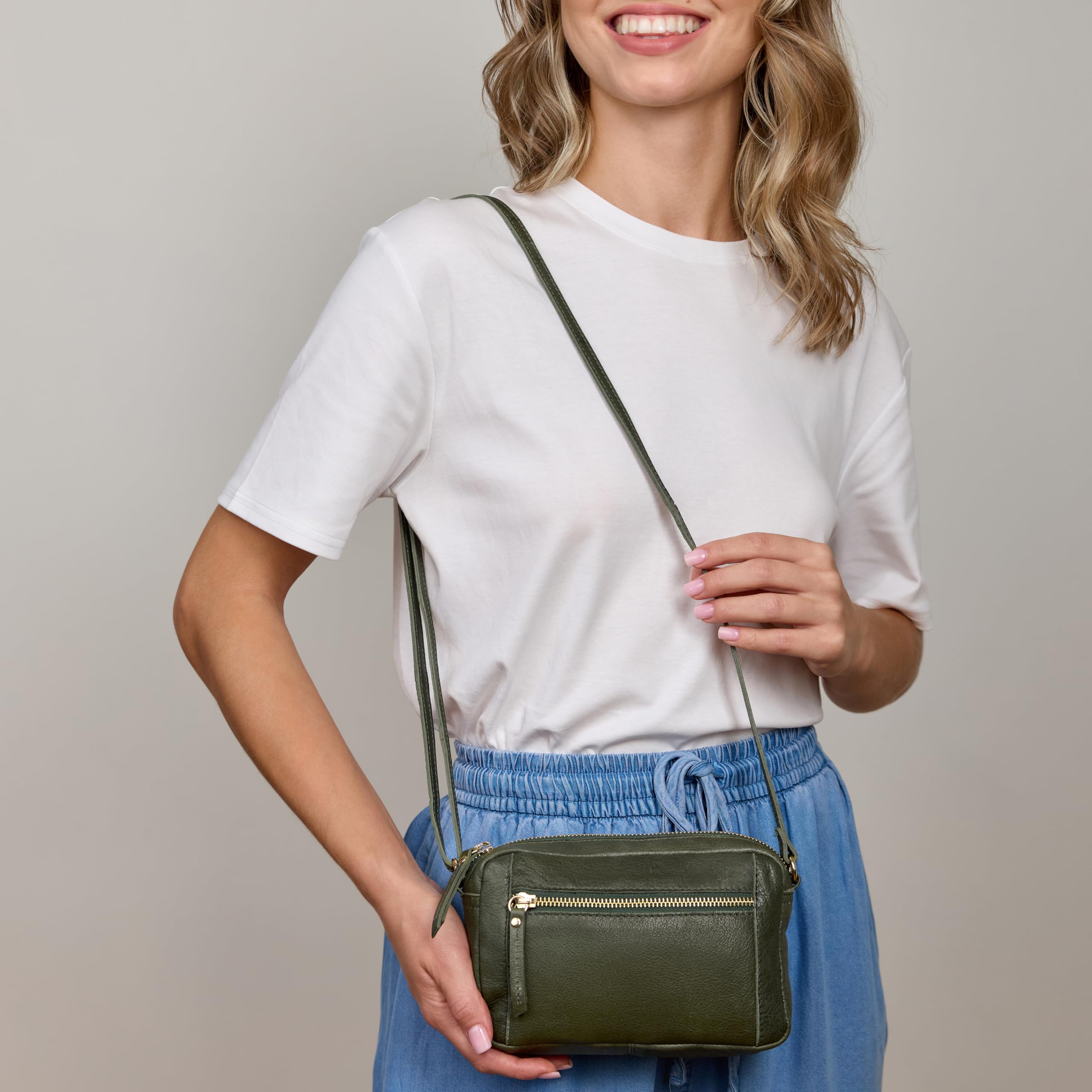 Gusti Handtasche Leder - Dominic Damen Handtasche Schultertasche Partytasche Festivaltasche Ledertasche Vintage Leder