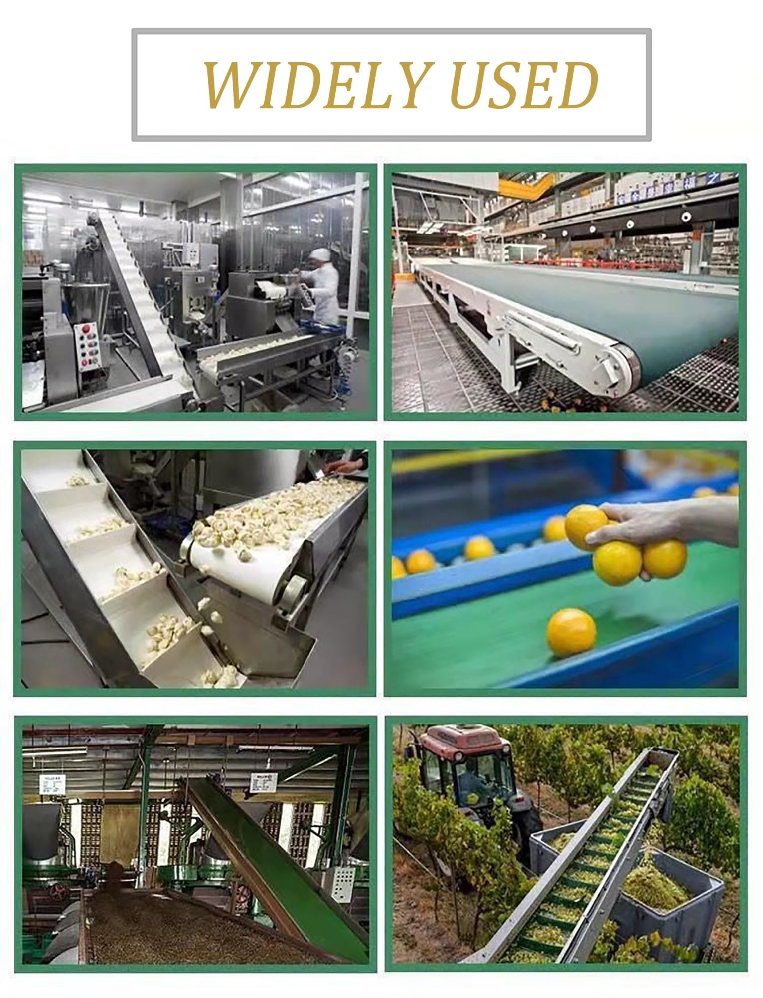 Cinta transportadora Plana de PVC Ligera, Apta para el Transporte Industrial, de Color Verde, de 110x28 cm, Ideal para la manipulación de Materiales en fábricas y líneas de envasado de produ