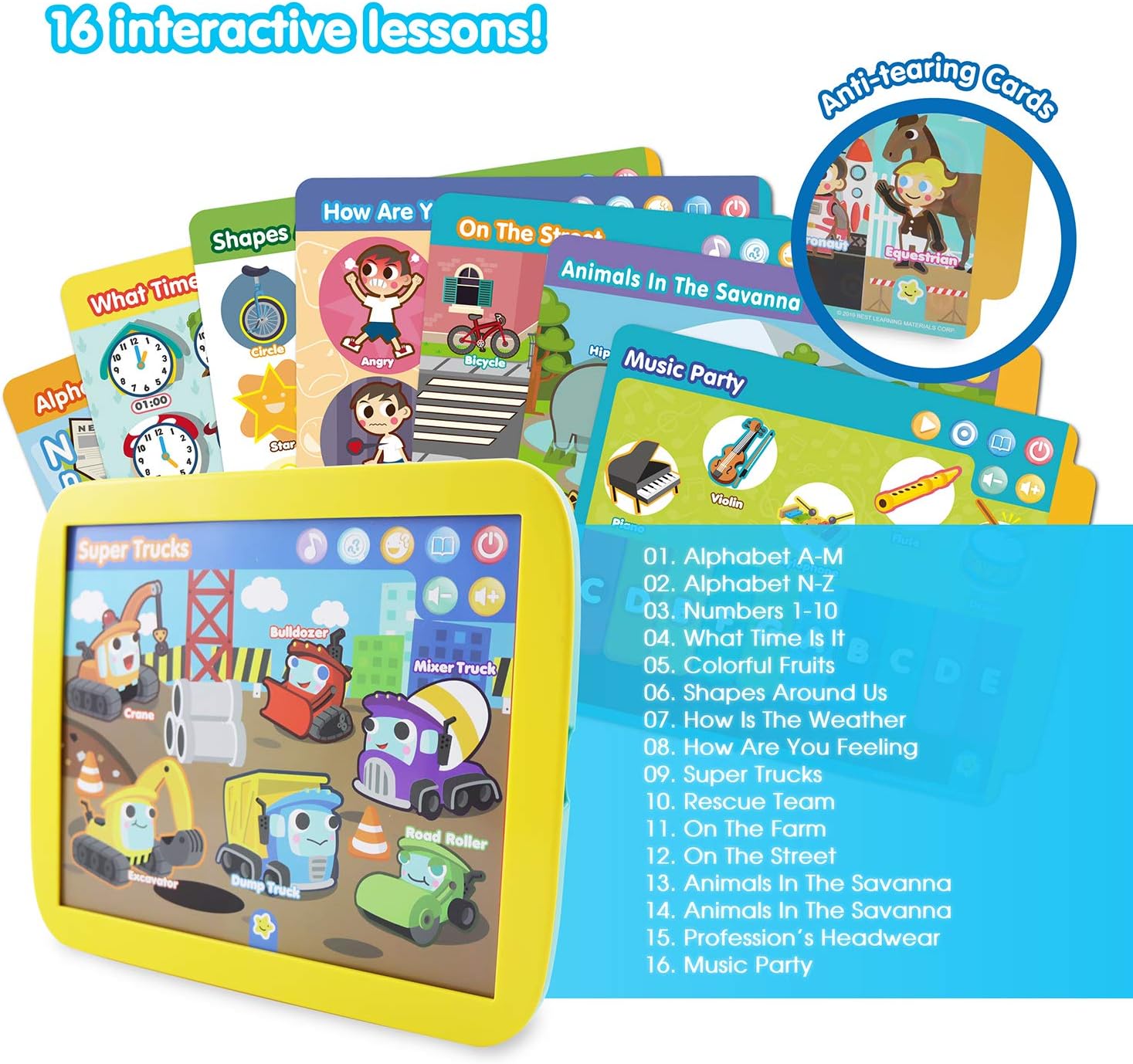 BEST LEARNING INNO PAD Smart Fun Lessons - Educational Tablet Toy to Learn Alphabet, Numbers, Colors, Shapes, Animals, Transportation, Time for Toddlers Ages 2 to 5 Years Old : Toys & Games