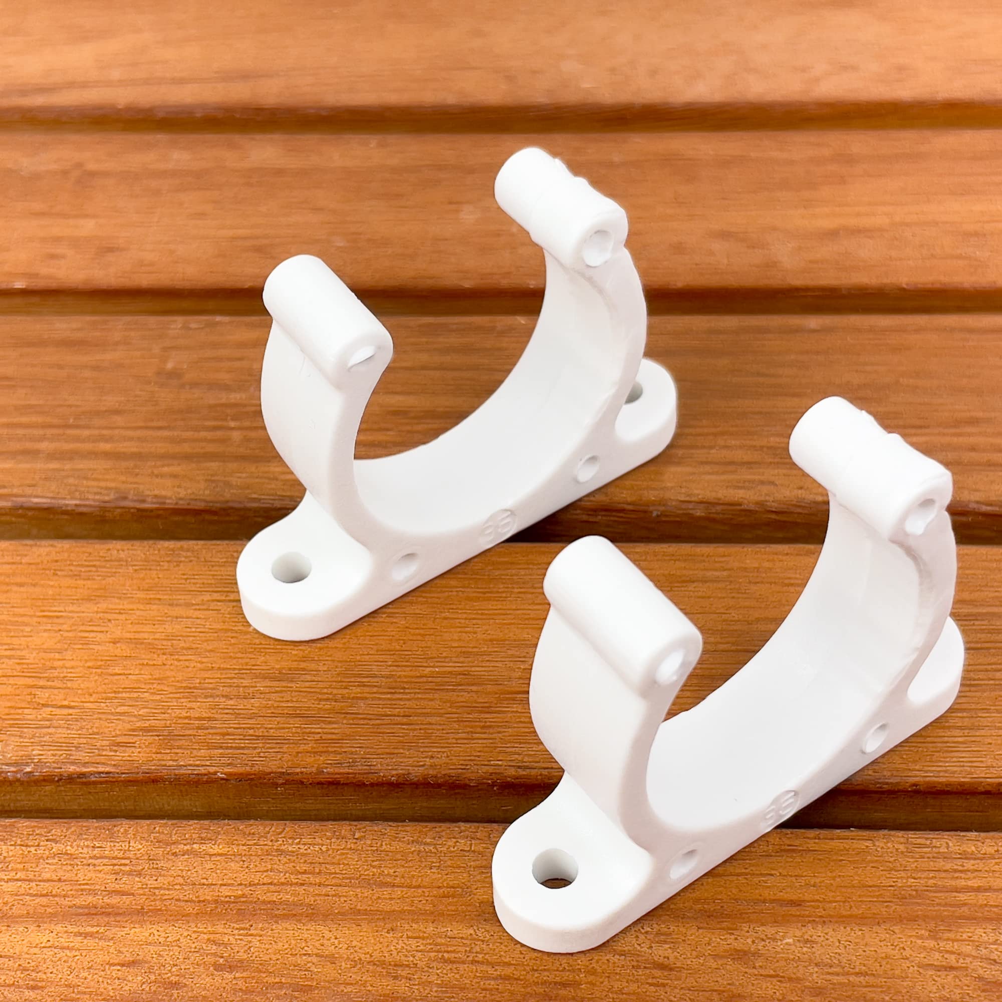 GATE14® Supporti per Remi e Pagaie, Clips in Plastica Bianca Ø Max 30 mm 2 Pz