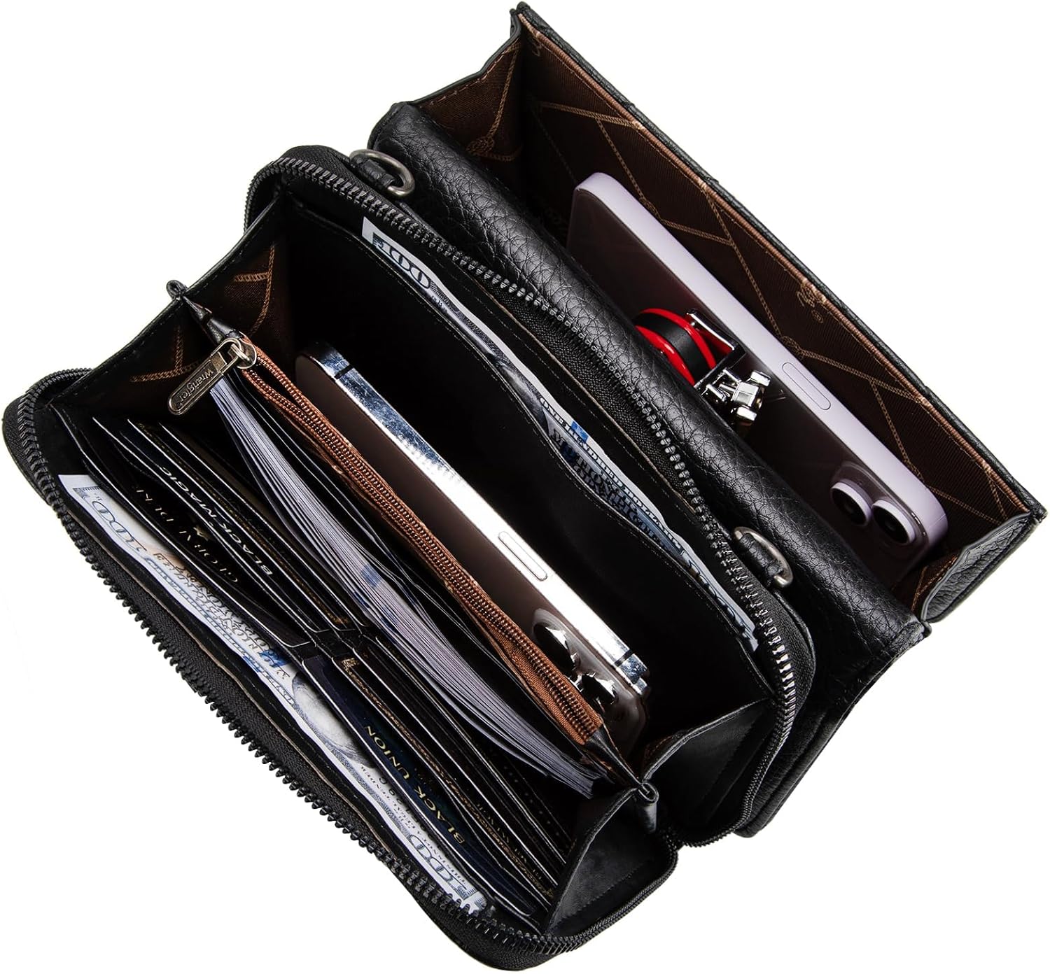 Wrangler 2 Pcs Flap Crossbody Bags for Women Detachable Dual-compaument Wallet Set - Image 3