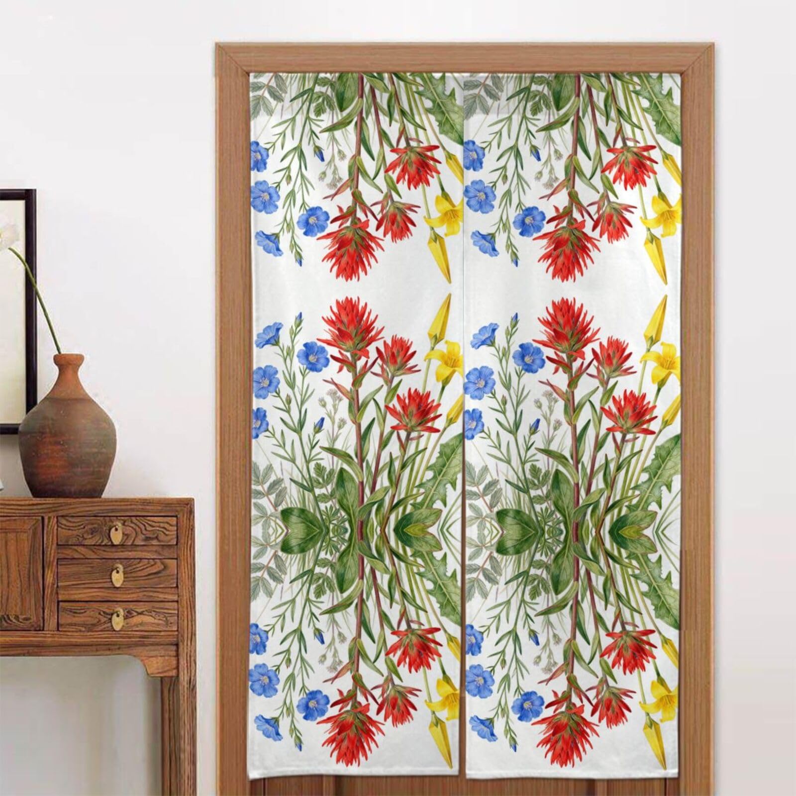 CNTDBU Wildflower World Door Curtain 34x56 Inch-Room Divider Panel for Privacy, Entryway Screen for Kitchen Bedroom