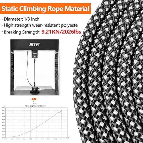 Miniatura 2 de NTR Correa de perro resistente, correa de entrenamiento negra de 0.394 in y 15 pies con gancho giratorio bloqueable y mango acolchado cómodo, correa