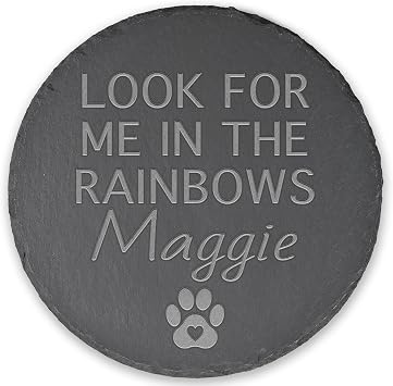 Pet Memorial Gift, Pet Memorial Stone, Sympathy Gift, Personalized Pet Memorial, Memorial Gift, Dog Memorial, Cat Memorial, Memorial Stone - Look for Me in The Rainbows