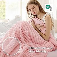 Vista 254 de Bedsure GentleSoft Twin Blanket for Couch - Cozy Soft Blankets for Women, Cute Small Fleece Throws for Girls, Light Grey, 60x80 Inches