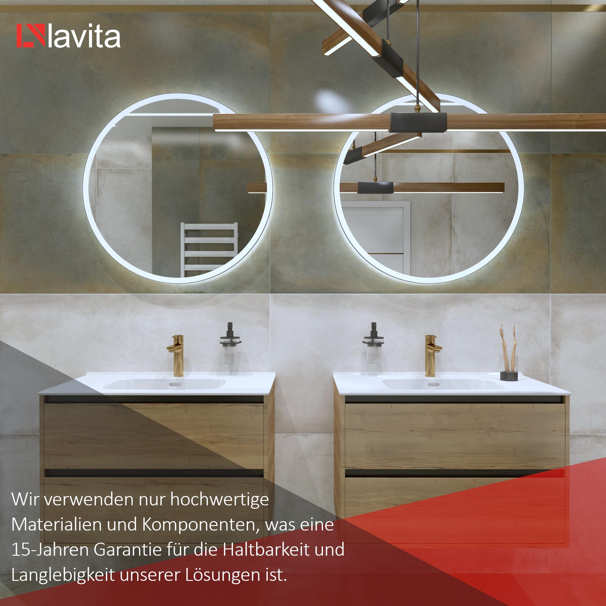 LAVITA Lavabo para muebles Minnesota 600 | Lavabo para muebles | Lavabo con rebosadero y orificio para grifo | de porcelana de alta calidad | lavabo | 61 x 46,5 x 17 cm | blanco brillante