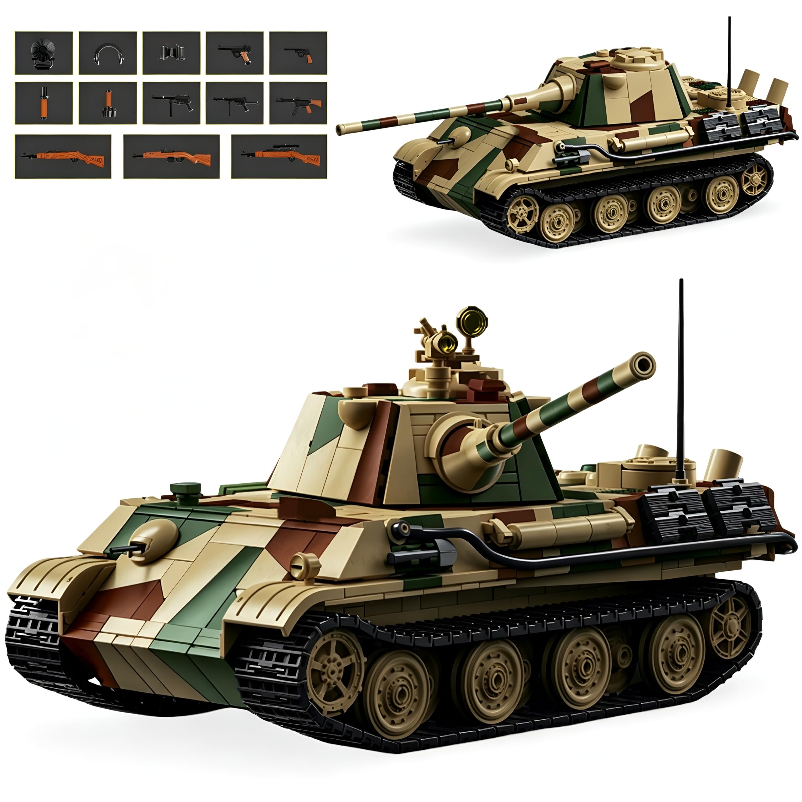 Military Tank Building Set, WW2 German Panther Building Kit, 1678 PCS