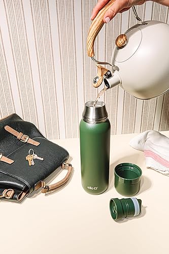 Miniatura 2 de Ello Therma - Termo aislado de acero inoxidable de 32 onzas para bebidas calientes y frías, con tapa a prueba de fugas y taza integrada, aislamiento