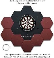 Vista 6 de Tablero de dardos profesional, HexTile Protector de pared Dartboard Surround