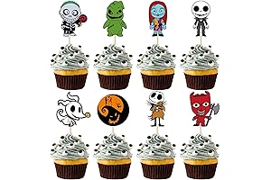 Glittering Nightmare Before Christmas Cupcake Toppers