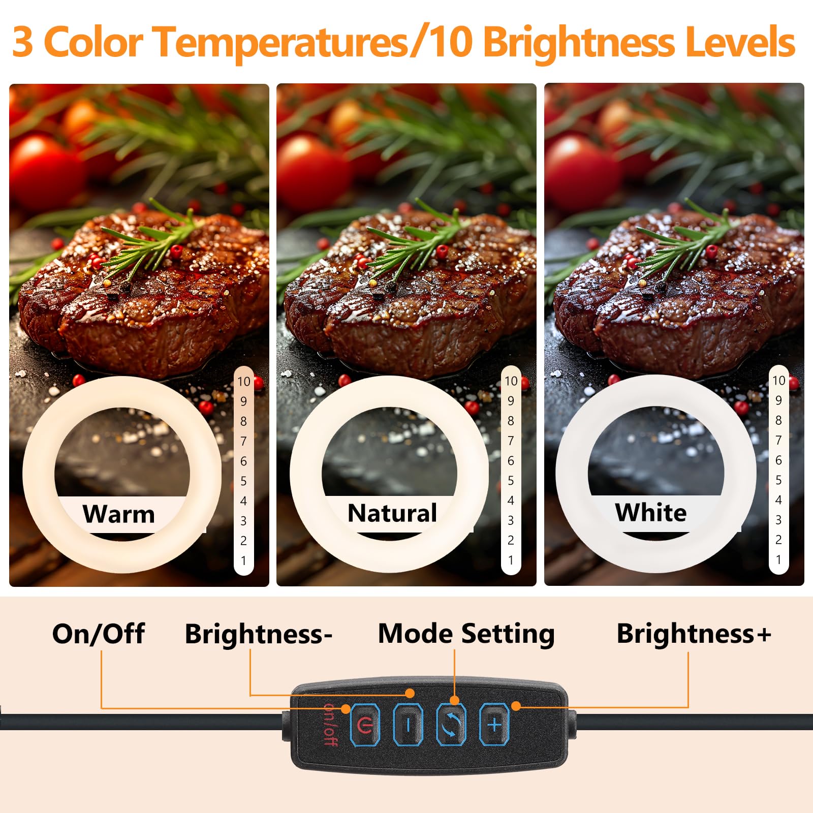 Supporto per cellulare appeso con luce anulare, supporto flessibile per fotocamera da tavolo con luce anulare per registrazione video, live streaming, pittura, make-up e infeltrimento ad ago