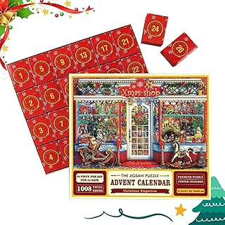 Advent Calendar Jigsaw Puzzles,Christmas Jigsaw Puzzles Countdown Calendar, Puzzles For Countdown To Christmas Home Decoration,1008 Pieces Puzzles Countdown To Christmas, Santa Claus Prepares Gifts Fo