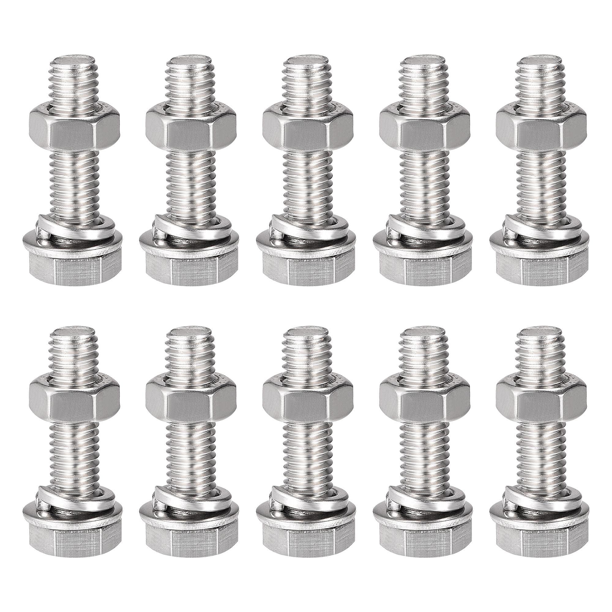 Tornillos de cabeza hexagonal M8 x 30 mm inoxidables para fijación segura en exteriores 6