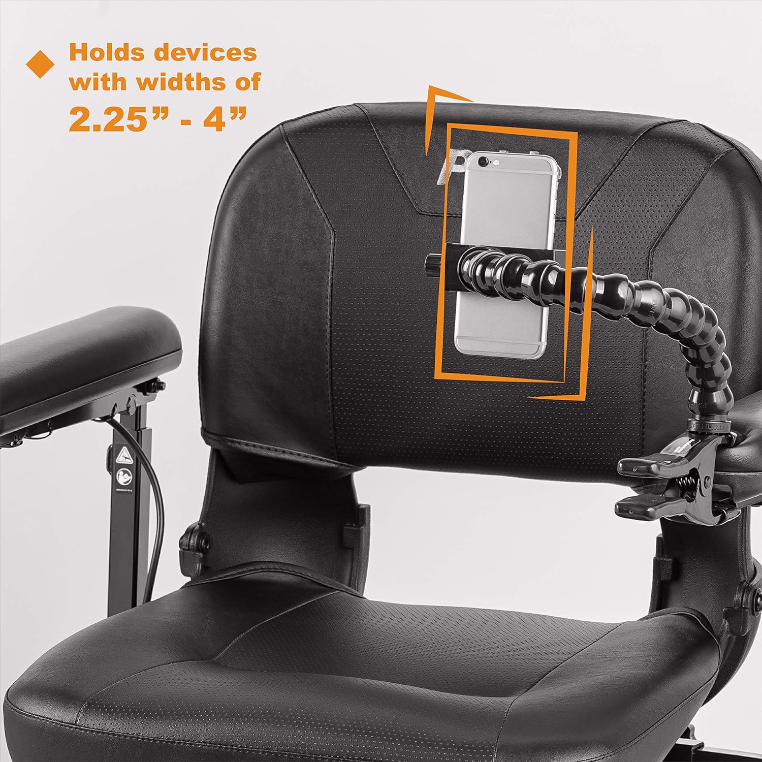 MOGO ModularHose Assistive Technology Phone Holder with Spring Clamp, 8 Inch Arm, Black, 20 cm / 8 inch - Image 3