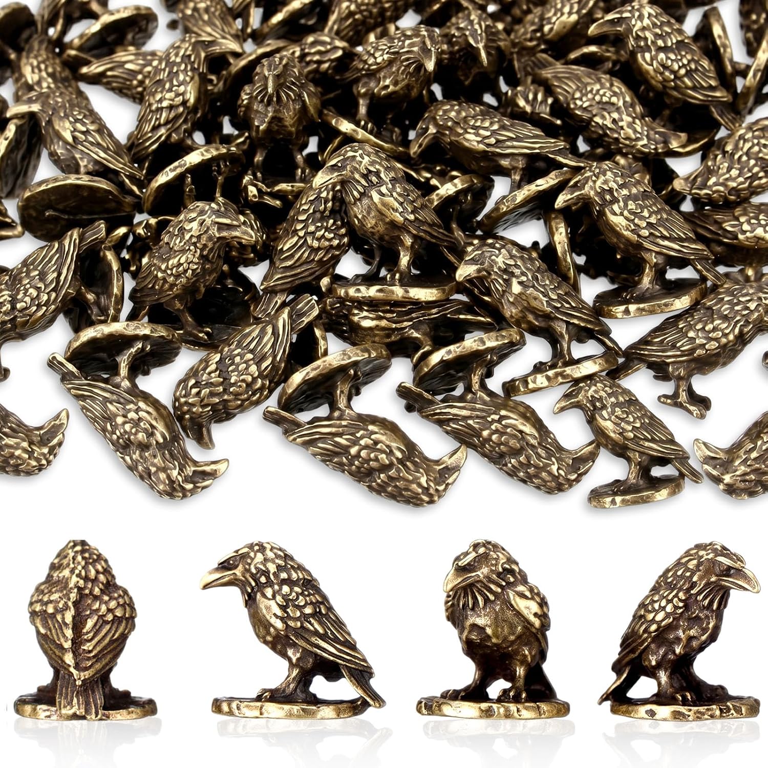 Civaner 50 Pcs Halloween Mini Brass Figurine Miniature, Cat