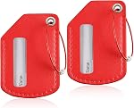 T-carbone 2pack Étiquettes de bagages en cuir noir pour valises, petits sacs Étiquettes de nom de voyage pour sacs à dos Identificateur de valises de sacs, Emplacement durable Tag de bagages pour hommes Femmes