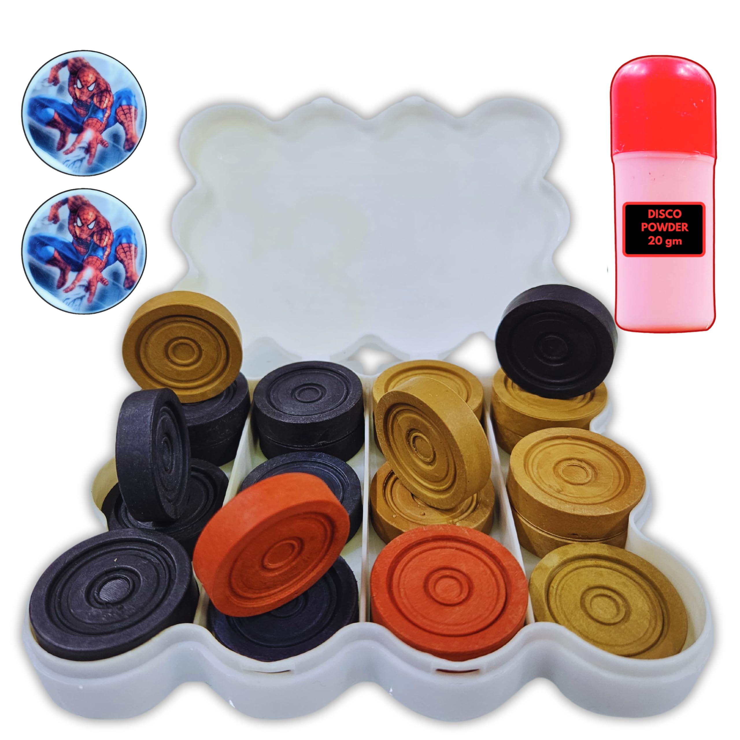 Vinson Carrom Board Coins in Box - 24 Pcs with 2 Strikers & Disco Powder(20 gm) | Carrom Coins in Wooden Look and Matte Finish | Indoor Game Play for Kids. (B0D6VP4LK7) Amazon Price History, Amazon Price Tracker