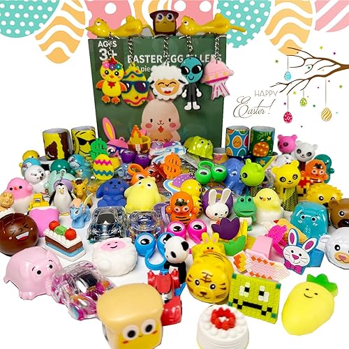 Miniatura 2 de SQZUWIT 100 rellenos de huevos de Pascua, rellenos de huevos de Pascua, juguetes pequeños para recuerdos de fiesta, surtido para niños y niñas,