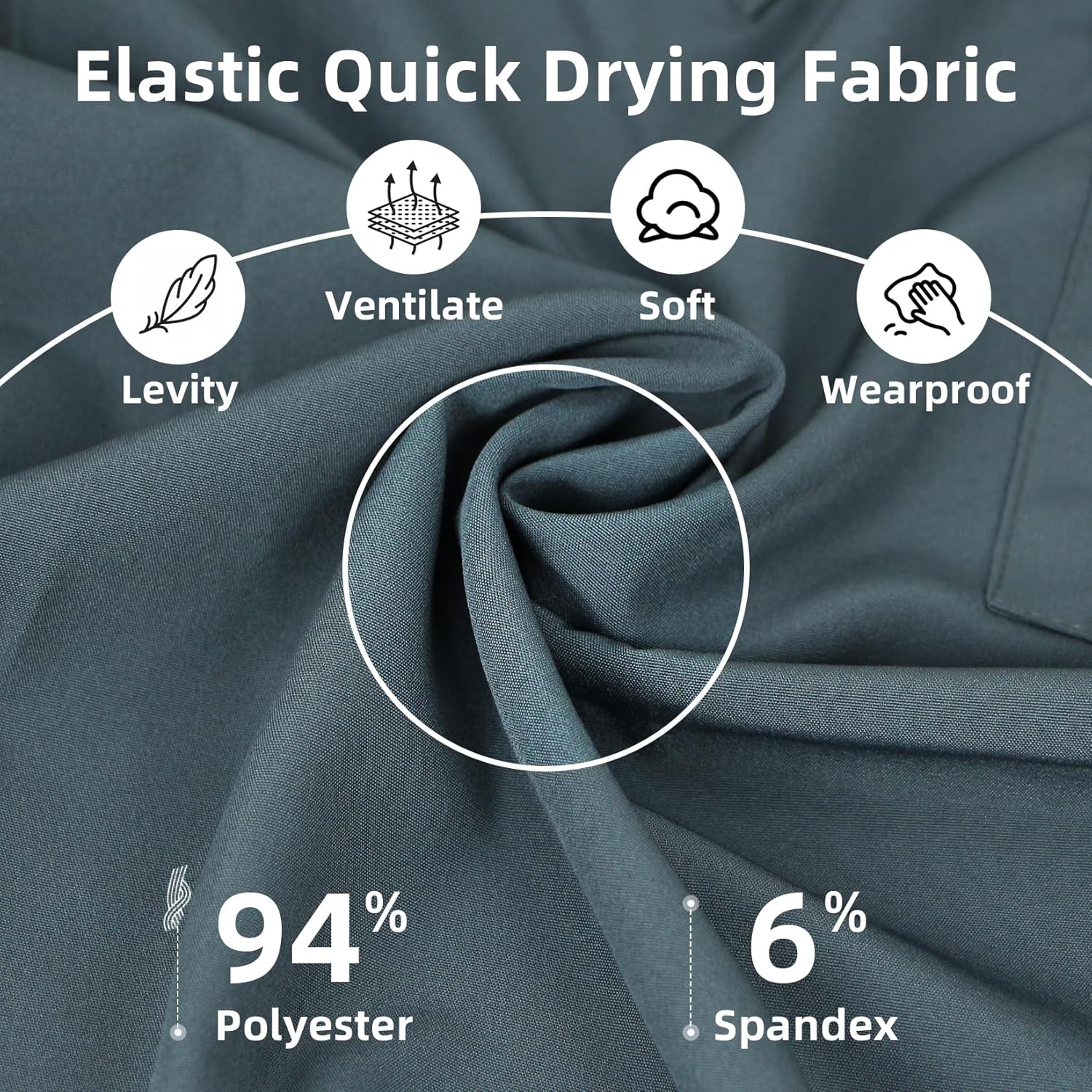 Women's Medical Scrub Sets Stretch V-Neck Scrub Top & Jogger Pant with 8 Pockets Nursing Uniform Scrubs Suit - Image 4