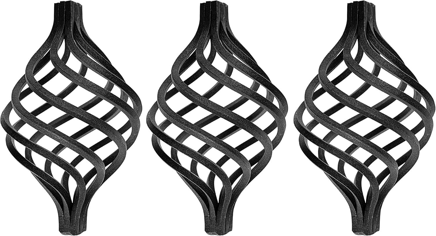 3 cestas decorativas de pinza 190x120 mm hierro forjado