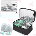 BAFASO Double Layer Wearable Breast Pump Bag, Black | Compatible with Momcozy, Paruu and Most Hands Free Pump, Carrying Case for Breast Pump and Extra Parts, Bag Only