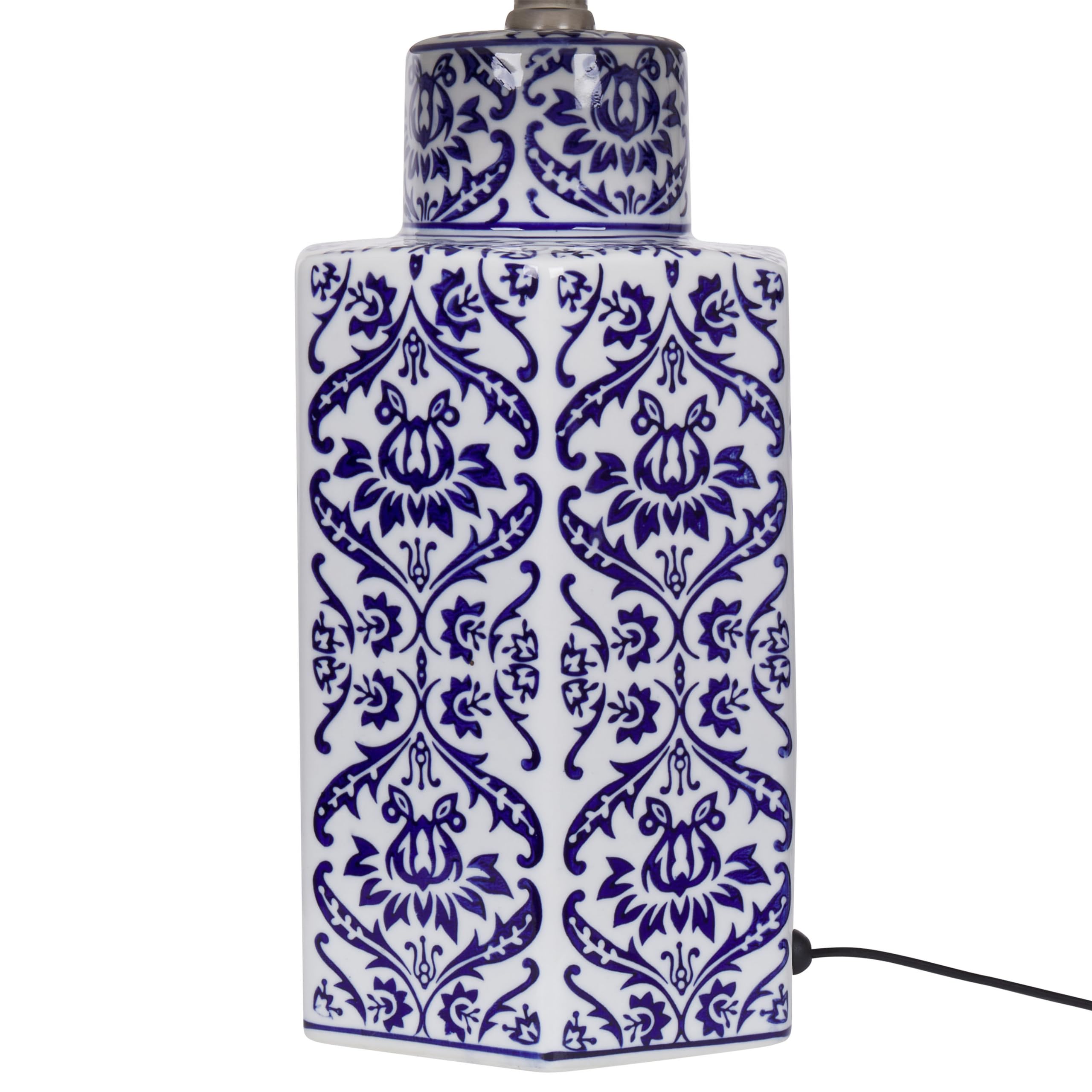 Lampe de Table en Porcelaine Chinoise Peinte à la Main Bleue Fleurs - Fine Asianliving