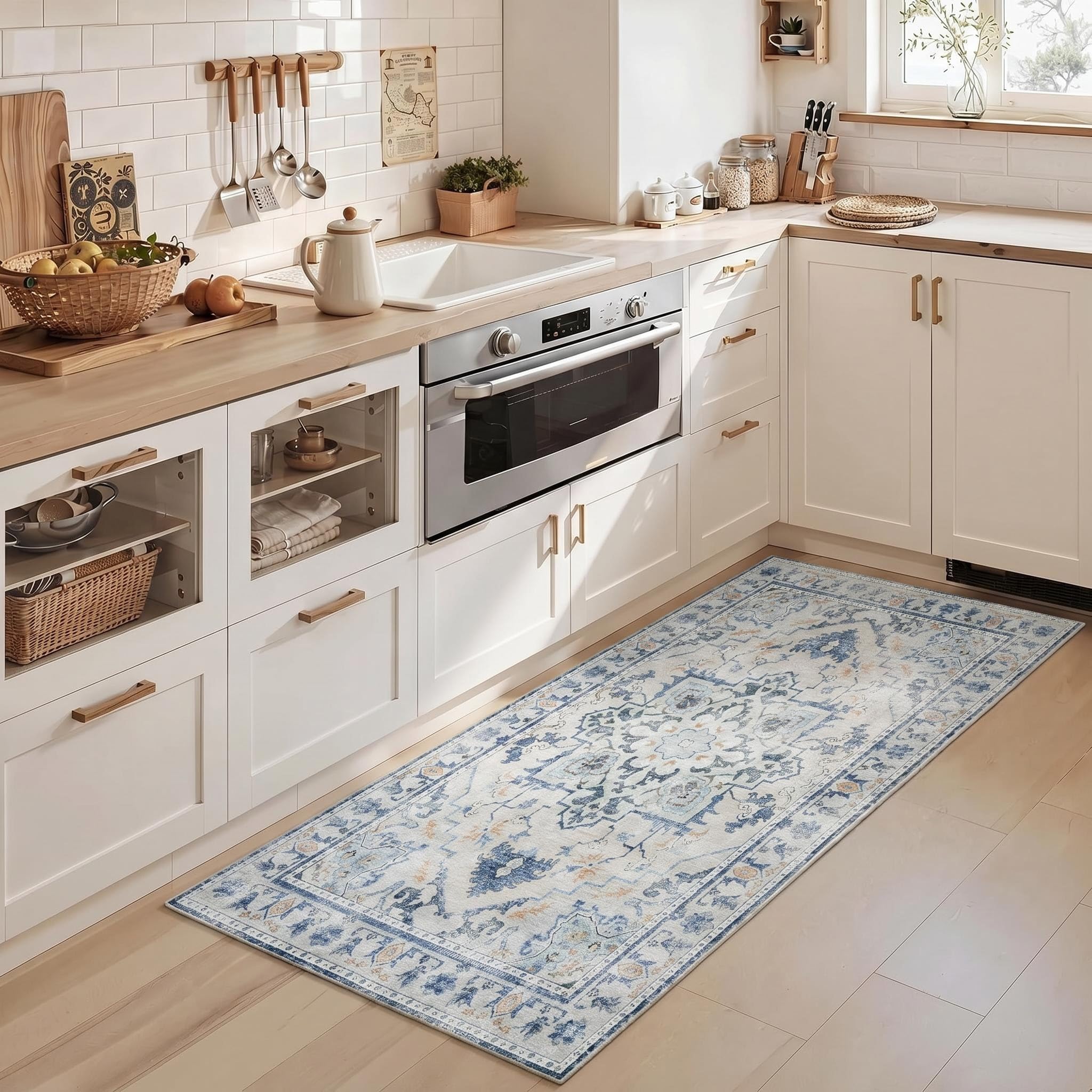 Tapis antidérapant couloir vintage pour éviter les glissades