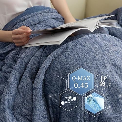 Miniatura 2 de Edredón refrescante tamaño King, edredón de verano refrescante y cálido con fibra de enfriamiento japonesa Q-Max 0.45, manta de algodón para todas