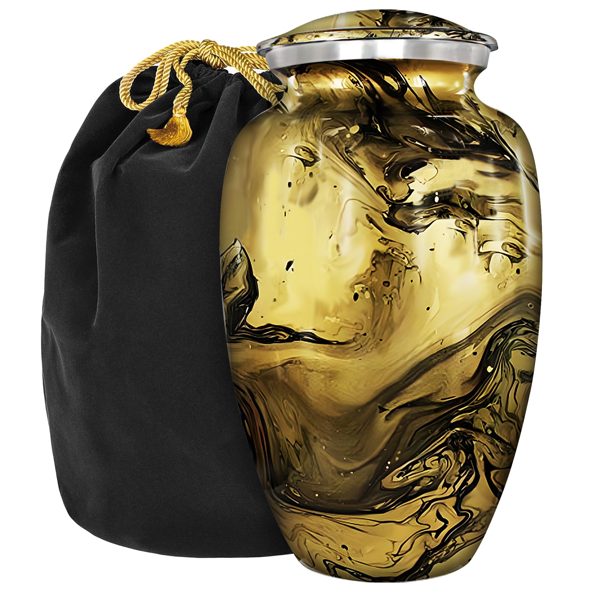 Trupoint Memorials Cremation Urns for Human Ashes, Camouflage and Hunters Decorative Burial Urn for Adult Men and Women, Large Gold โ image 1