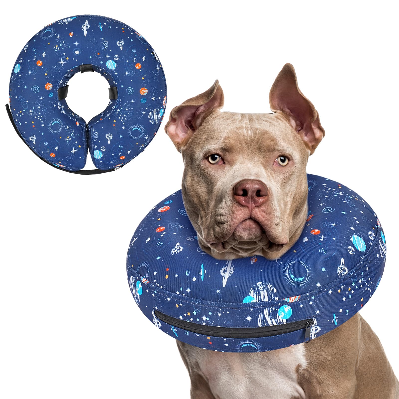 Supet Inflatable Dog Cone Collar Alternative After Surgery, Dog Neck Donut Collar Recovery E Collar for Neuter, Soft Pet Cone for Small Medium Large Dogs