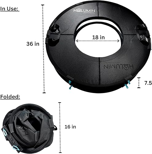 Miniatura 2 de Halumin Anillo de iluminación cilíndrico abierto del sistema de fotografía del producto y caja de luz suave combinados.