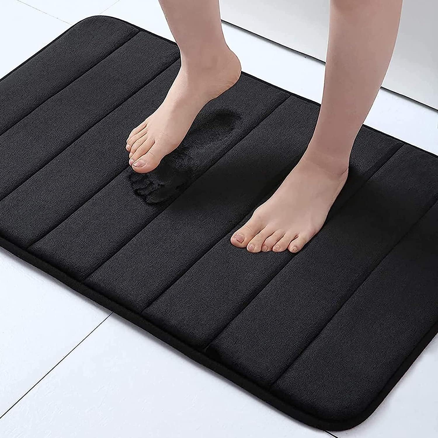 Bathroom mat Memory Foam Bath Mats Rugs for Bathroom Floor Door Mat Anti Slip Skid Super Rapid Water Absorbent Washable Rug Bath Door Bathroom mat
