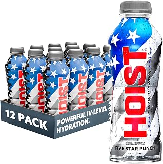 HOIST Premium Military Hydration Electrolyte Drink, Powerful IV-Level Hydration, Clinically Proven Dye Free Performance Drink, Five Star Punch, 16 Fl Oz (Pack of 12)
