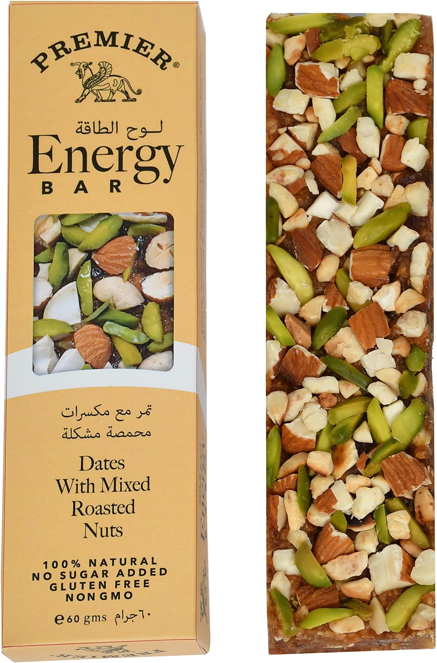 PREMIER ENERGY BAR: DATES WITH MIXED ROASTED NUTS (60g x 12 BARS)